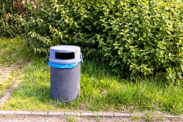 garbage bin in the park