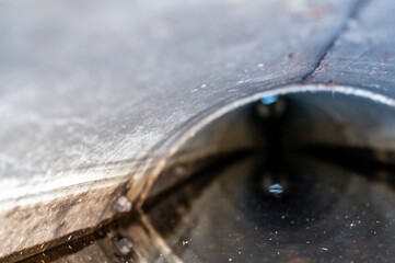 water surface level view from inside a concrete culvert