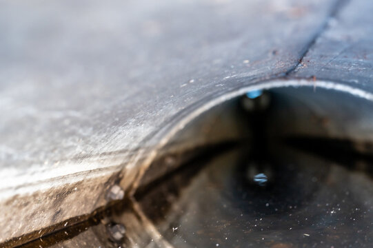 water surface level view from inside a concrete culvert