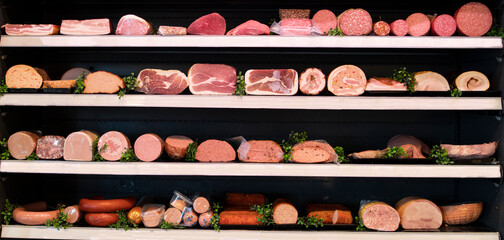 differen meat in butcher