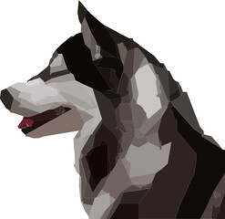 Hund im Profil im Mosaikstil © ChamberSeven