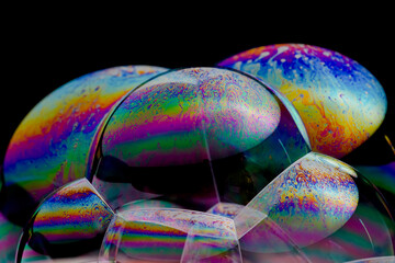 macro soap bubbles made with dish soap.
detergent bubbles. Imitation of an unknown planet. Children's entertainment. Science fiction.