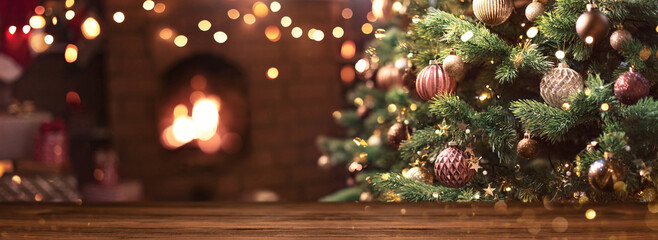 Home Decor Christmas Tree with Brown Balls and Stars