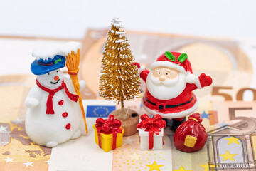 Concept : buying gifts for the new year and Christmas - a big waste