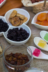 Dried fruits and nuts in the bowl