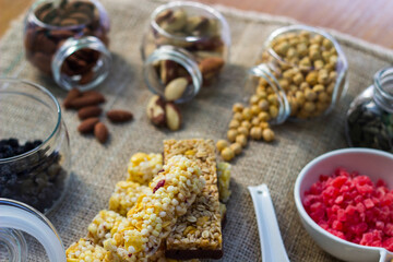 Dried fruits and nuts in the bowl