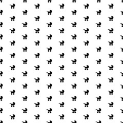 Square seamless background pattern from geometric shapes. The pattern is evenly filled with big black baby carriage symbols. Vector illustration on white background