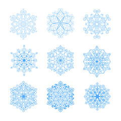 Decorative Snowflakes set - winter series clip-art. Vector