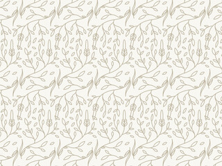 Obraz premium elegant and beauty outline seamless floral flower and branch pattern