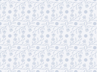 elegant and beauty outline seamless floral flower and branch pattern