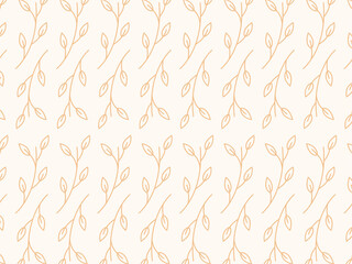 elegant and beauty outline seamless floral flower and branch pattern