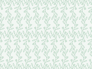 elegant and beauty outline seamless floral flower and branch pattern