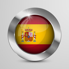 Obraz premium EPS10 Vector Patriotic Button with Spain flag colors. An element of impact for the use you want to make of it.