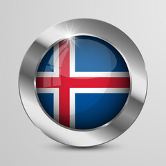 EPS10 Vector Patriotic Button with Iceland flag colors. An element of impact for the use you want to make of it.