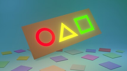 Invitation game card, 3d illustration, 3d rendering
(made by software 'blender' )