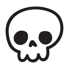 Hand drawn cartoon doodle skull. Funny cartoon skull isolated on white background.