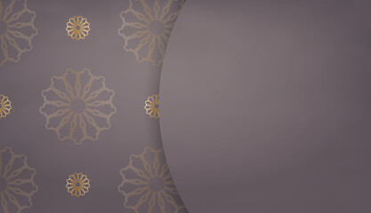 Background in brown color with mandala gold pattern for design under logo