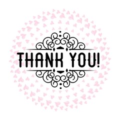 Thank You Card. Hand Written Lettering for Title, Heading, Photo Overlay, Wedding Invitation, Thank You Message.