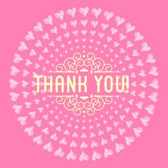 Naklejka premium Thank You Card. Hand Written Lettering for Title, Heading, Photo Overlay, Wedding Invitation, Thank You Message.