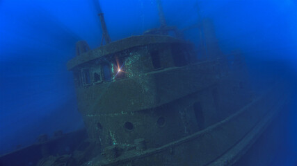 Spooky underwater ship wreck