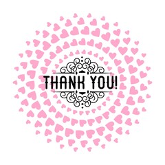 Thank You Card. Hand Written Lettering for Title, Heading, Photo Overlay, Wedding Invitation, Thank You Message