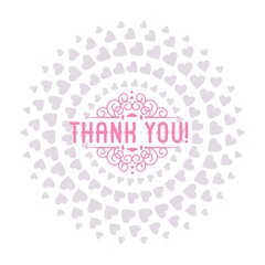 Thank You Card. Hand Written Lettering for Title, Heading, Photo Overlay, Wedding Invitation, Thank You Message