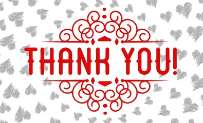 Thank You Card. Hand Written Lettering for Title, Heading, Photo Overlay, Wedding Invitation, Thank You Message