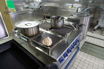 detail of modern galley on board a big ship