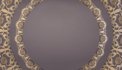 Brown banner with Indian gold pattern and place for your logo