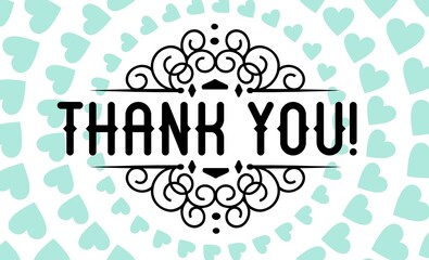 Thank You Card. Hand Written Lettering for Title, Heading, Photo Overlay, Wedding Invitation, Thank You Message