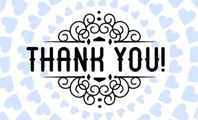 Thank You Card. Hand Written Lettering for Title, Heading, Photo Overlay, Wedding Invitation, Thank You Message