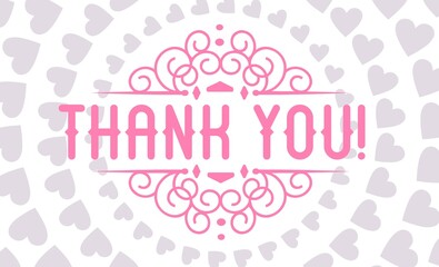 Thank You Card. Hand Written Lettering for Title, Heading, Photo Overlay, Wedding Invitation, Thank You Message