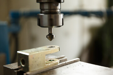 Close up shot of a drilling machine