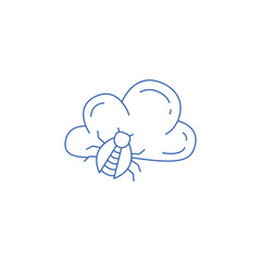 cyber cloud bug icon vector