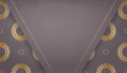 Background in brown color with abstract gold ornament for design under your text