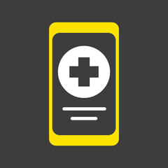 Obraz premium Smartphone with medical cross vector icon