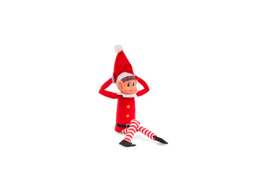 Christmas Elf toy on an isolated white background with copy space. Christmas spirit, Christmas...