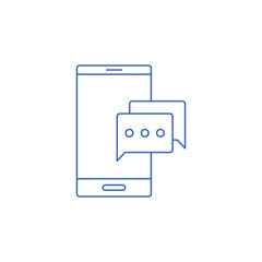 smart phone chat bubble icon vector