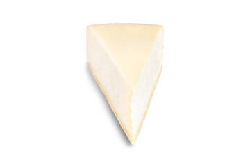 Classic cheesecake slice on a white isolated background