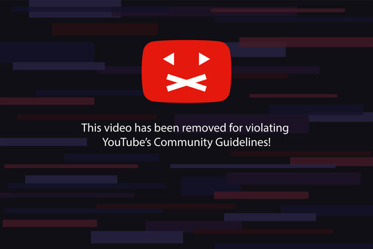Tallinn, Estonia - October 29, 2021: Broken YouTube Logo. No Access Problem, Data Leak, Outage Or Censorship. Video Removed For Rules Violation