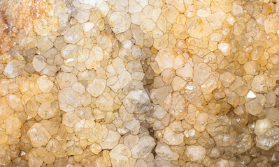 Background and texture with quartz crystals.