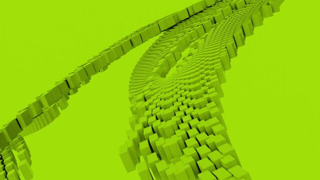 Animierte 3D Grafik mit geometrischen Formen - Thema Cyberspace oder Technik - 4K Loop