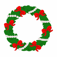 Naklejka premium Christmas wreath hand drawn