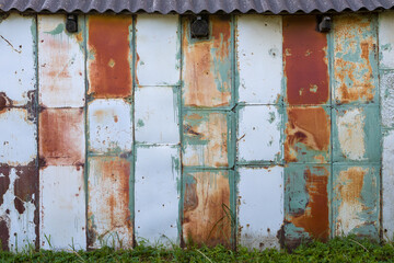 old iron patches on the wall