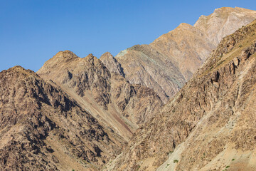 Rugged mountains on the border of Afghanistan and Tajikistan.