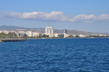 Fototapeta na wymiar The beautiful Limassol Molos in Cyprus 