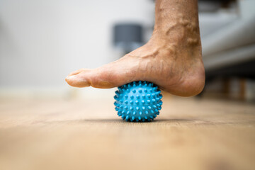 Feet Massage Using Trigger Point Spiky Massage Ball