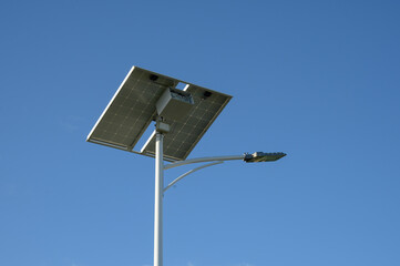 lighting poles with solar panels bottom view