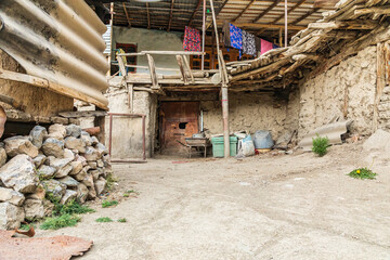 Courtyard of a traditional home in a mountain village.