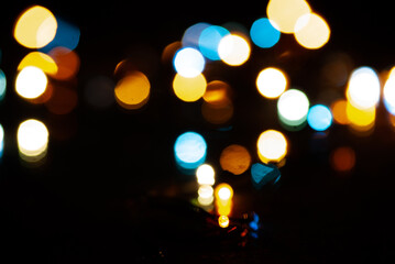 colored blurred bokeh christmas garlands